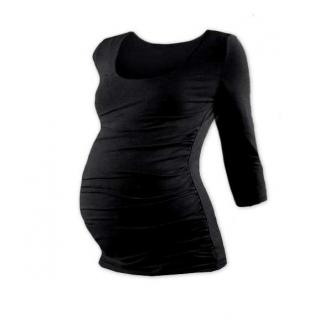 Těhotenské tričko Johanka - 3/4 rukáv, různé barvy Barva: Černá, Velikost: L/XL