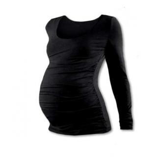 Těhotenské tričko Johanka - dlouhý rukáv, různé barvy Barva: Černá, Velikost: L/XL