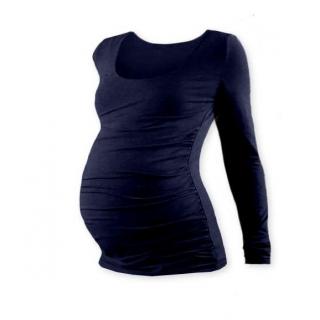 Těhotenské tričko Johanka - dlouhý rukáv, různé barvy Barva: Tmavě modrá, Velikost: L/XL