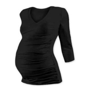 Těhotenské tričko Vanda - 3/4 rukáv, různé barvy Barva: Černá, Velikost: L/XL