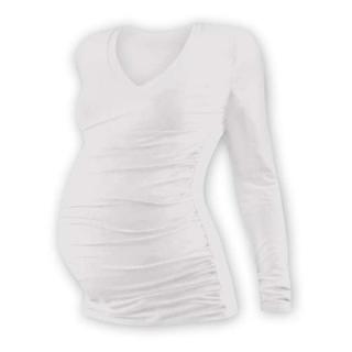 Těhotenské tričko Vanda - dlouhý rukáv, různé barvy Barva: Bílá, Velikost: L/XL