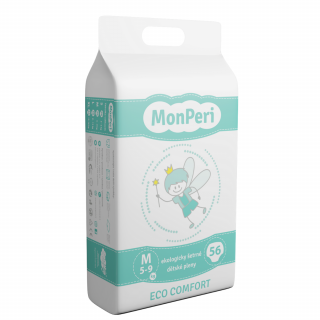 MonPeri Eco Comfort M 5-9 kg - 56 ks  EKO Jednorázové dětské plenky (velikost 3)