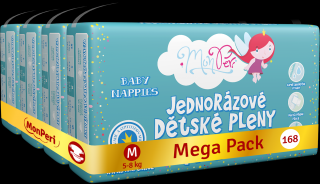 MonPeri Klasik Mega Pack M 5–8 kg -168ks EKO Jednorázové dětské pleny  (velikost 3)