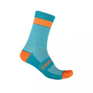 Dámské ponožky Castelli Alpha W 15 Teal blue/fiery red S/M