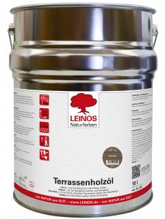 LEINOS 236.015 Terasový olej nahnědlý 10 L  + zdarma dárek v hodnotě 389 Kč -  Anza Elite angled outdoor štětec úhlový 100 mm