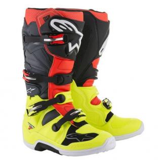 Boty Alpinestars TECH 7 2018 fluo žlutá/fluo červená/černá