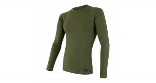 SENSOR MERINO DF PÁNSKÉ TRIKO DL.RUKÁV SAFARI GREEN Velikost: L
