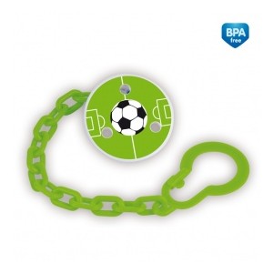 Řetízek na šidítko s potiskem Fotbal zelený