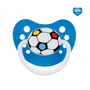 Šidítko silikonové anatomické 0-6m Fotbal modré