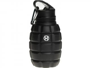 BrainMax Grenade bottle, skládací silikonová lahev na vodu, 580 ml Barva: Černá