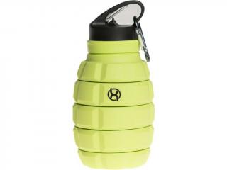 BrainMax Grenade bottle, skládací silikonová lahev na vodu, 580 ml Barva: Zářivě zelená