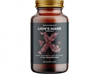 BrainMax Lion's Mane (Hericium) extrakt, 50% polysacharidů a 20% glukanů (beta-1,3/1,6 D-glukanů), 500 mg, 100 rostlinných kapslí