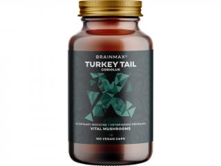 BrainMax Turkey Tail (Coriolus) extrakt, 50% koncentrace polysacharidů a 20 % β-1,3/1,6 D-glukanů, 500 mg, 100 rostlinných kap