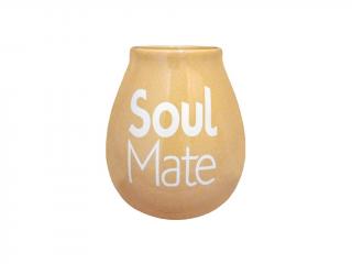 Kalabasa keramická - béžová s nápisem Soul Mate