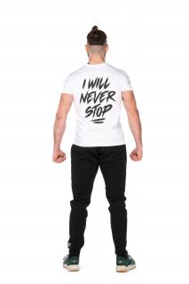 Tričko BJP I Will Never Stop, slim fit, bílá Velikost: M