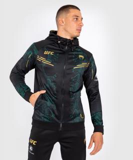 UFC Adrenaline by Venum Authentic Fight Night Men’s Walkout Hoodie - Emerald Edition - Green/Black/Gold Velikost: L