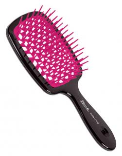 Kartáč Janeke Superbrush plochý obdélník, černá ručka, trny barva dle výběru Barva: Fuchsia