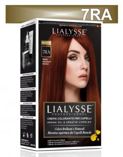 Lialysse Barva SET s arganem a keratinem 7RA blond měděná mahagonová červená