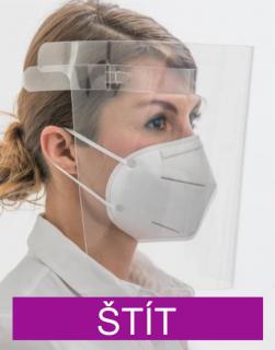 Ochranný obličejový štít plastový pro ochranu proti přenosu kapének
