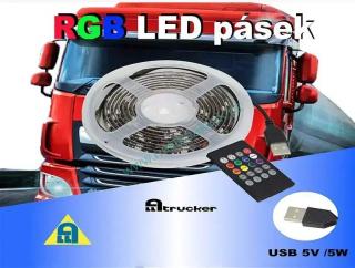 Dekorace pásek RGB 60 LED/ 2m 12/24V - s funkcí barevné hudby (s funkcí: světelné efekty reagující na zvuk)