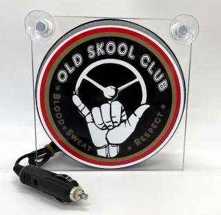 Světelný LED box 12/24V – Oldskool Club  (kabel s koncovkou do zapalovače)
