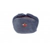 Beranice (ušanka) čepice zimní šedá SSSR Rusko s odznakem