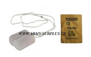 ID známky US Dog Tags stříbrné Pentagon