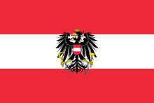 Vlajka Rakousko s orlicí 90x150cm č.30 (Rakouská vlajka s orlicí)