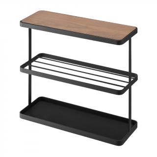 Odkládací stolek boční Frame 6707, kov/dřevo, černý