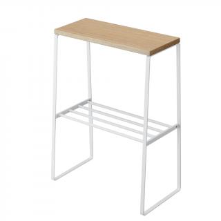 Odkládací stolek Tosca 4382, kov/dřevo, bílý