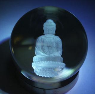 Buddha ve skleněné kouli - 6 cm (Buddha ve skleněné kouli)