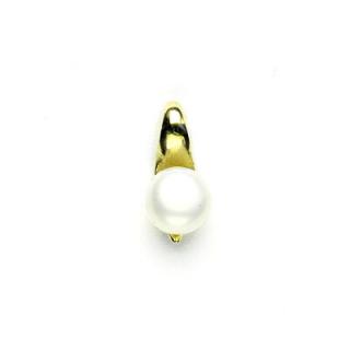 Zlatý přívěsek, přírodní bílá perla 6 mm, žluté zlato, P 1104