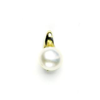 Zlatý přívěsek, přírodní bílá perla 7 mm, žluté zlato, P 1104