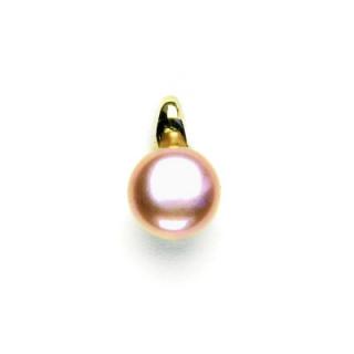 Zlatý přívěsek, přírodní růžová perla 8 mm, žluté zlato, P 1104