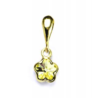 Zlatý přívěšek se Swarovski krystalem jonquil,žluté zlato, P 1297