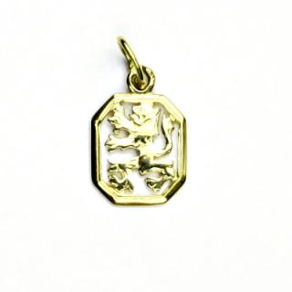 Zlatý přívěsek, žluté zlato, Český lev, přívěsek ze zlata, P 124