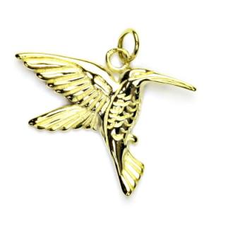 Zlatý přívěsek, žluté zlato, kolibřík, přívěšek ze zlata, P 165
