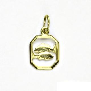 Zlatý přívěsek, žluté zlato, ryby, znamení zvěrokruhu, přívěšek, P 127