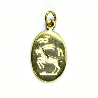 Zlatý přívěsek, žluté zlato, znamení zvěrokruhu, kozoroh, P 902