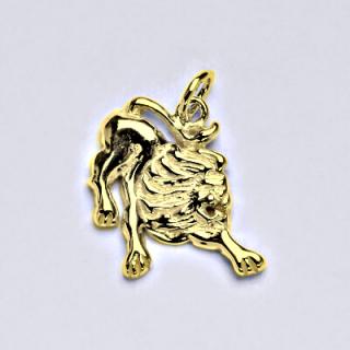 Zlatý přívěsek,znamení zvěrokruhu lev,žluté zlato,14 kt, P 982