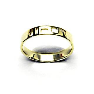 Zlatý prsten, geometrické tvary, žluté zlato, T 894