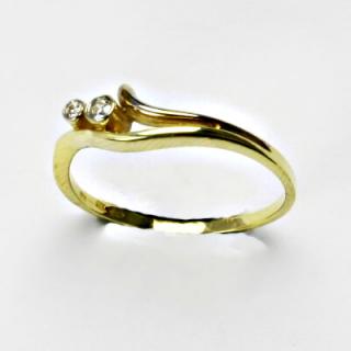 Zlatý prsten, prsten ze zlata, žluté zlato, 1,79 g, vel. 56