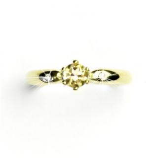 Zlatý prsten s brilianty, přírodní citrín, žluté zlato, VLZDR048