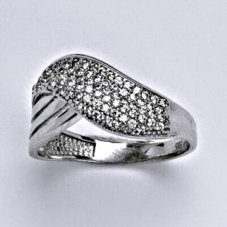 Zlatý prsten s čirým zirkonem,bílé zlato, 4,10 g, vel.56,5