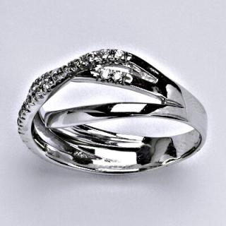 Zlatý prsten s čirým zirkonem,bílé zlato, 4,14 g, vel.56