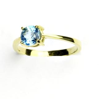 Zlatý prsten, žluté zlato, prstýnek s přírodním topazem swiss, T 1250