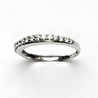 Zlatý prstýnek, bílé zlato, čiré zirkony, prsten ze zlata, VR 66