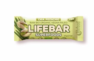 Bio tyčinka Lifebar Superfoods s chia sem. a pistáciemi 47g