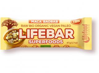 Bio tyčinka Lifebar Superfoods s macou a baobabem 47g