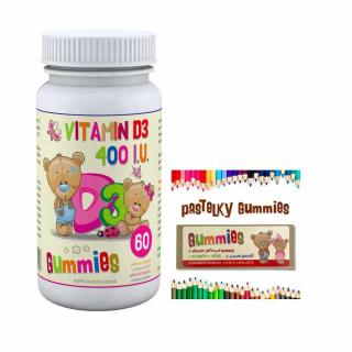 Clinical Vitamin D3 400 I.U. Gummies 60 pektinových bonbónů  + dárek Pastelky